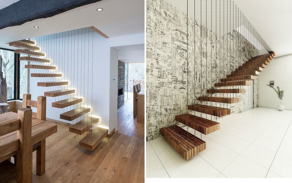 Ограждение лестницы из реек