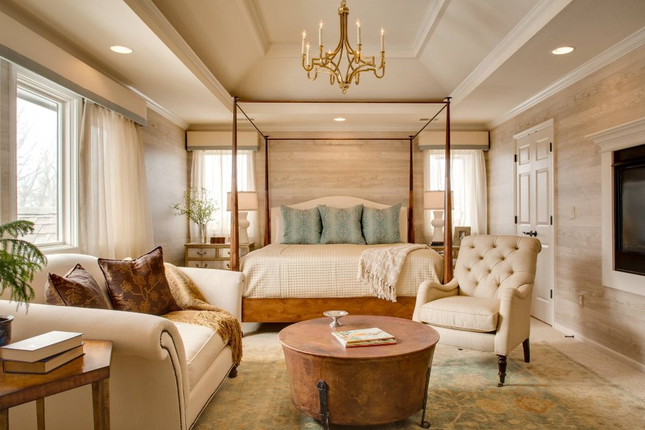 Гостиная карамельного цвета