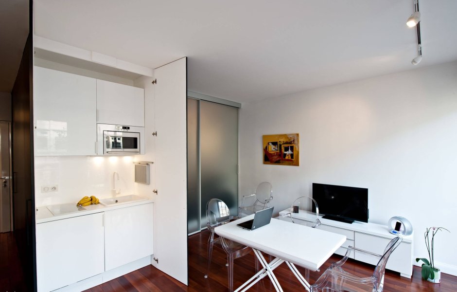 Потайная кухня в квартире студии