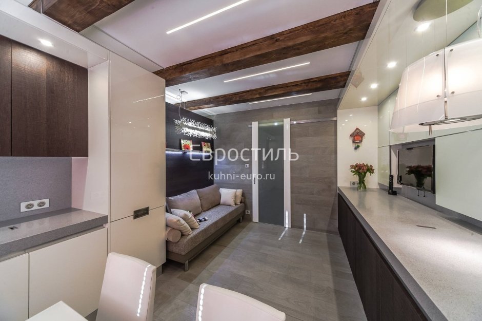 Кухня гостиная со скрытой кухней