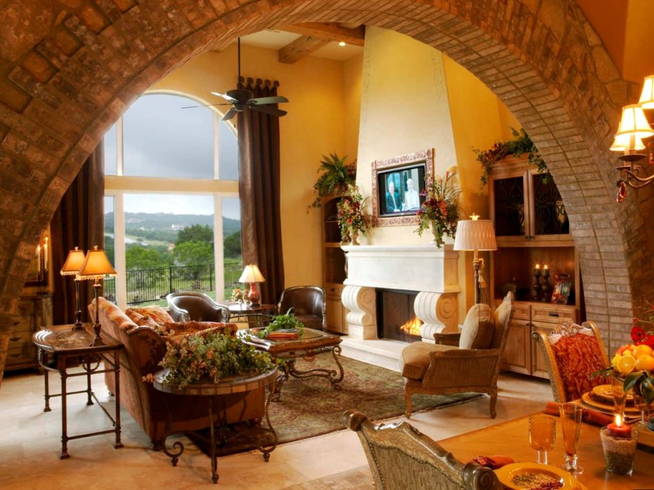 Интерьер в средиземноморском Тосканском