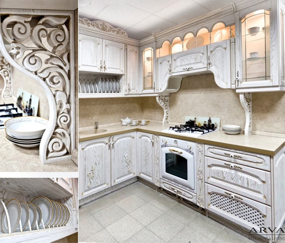 Кухни из массива дерева под старину Иван да Марья