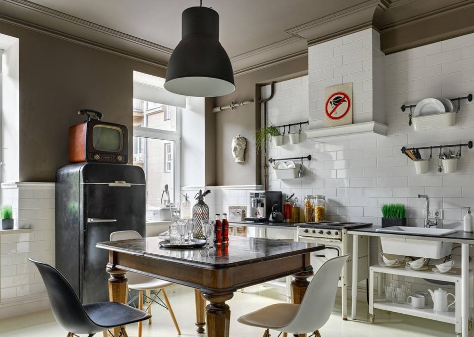 Ретро стиль в интерьере кухни