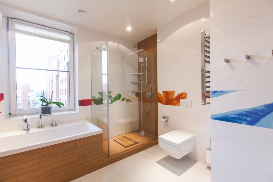 Ванная и душевая в одной комнате