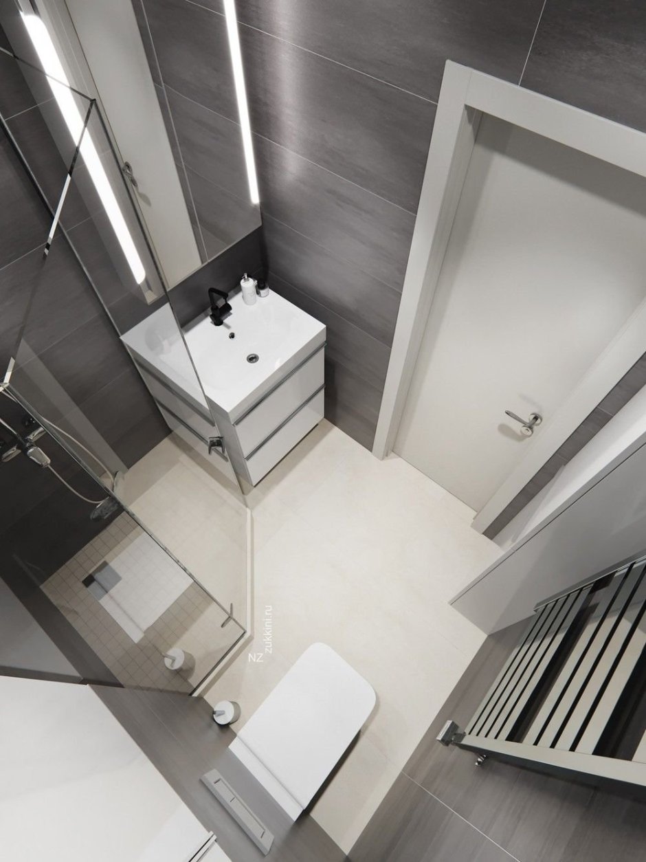 Ванная комната г образной формы