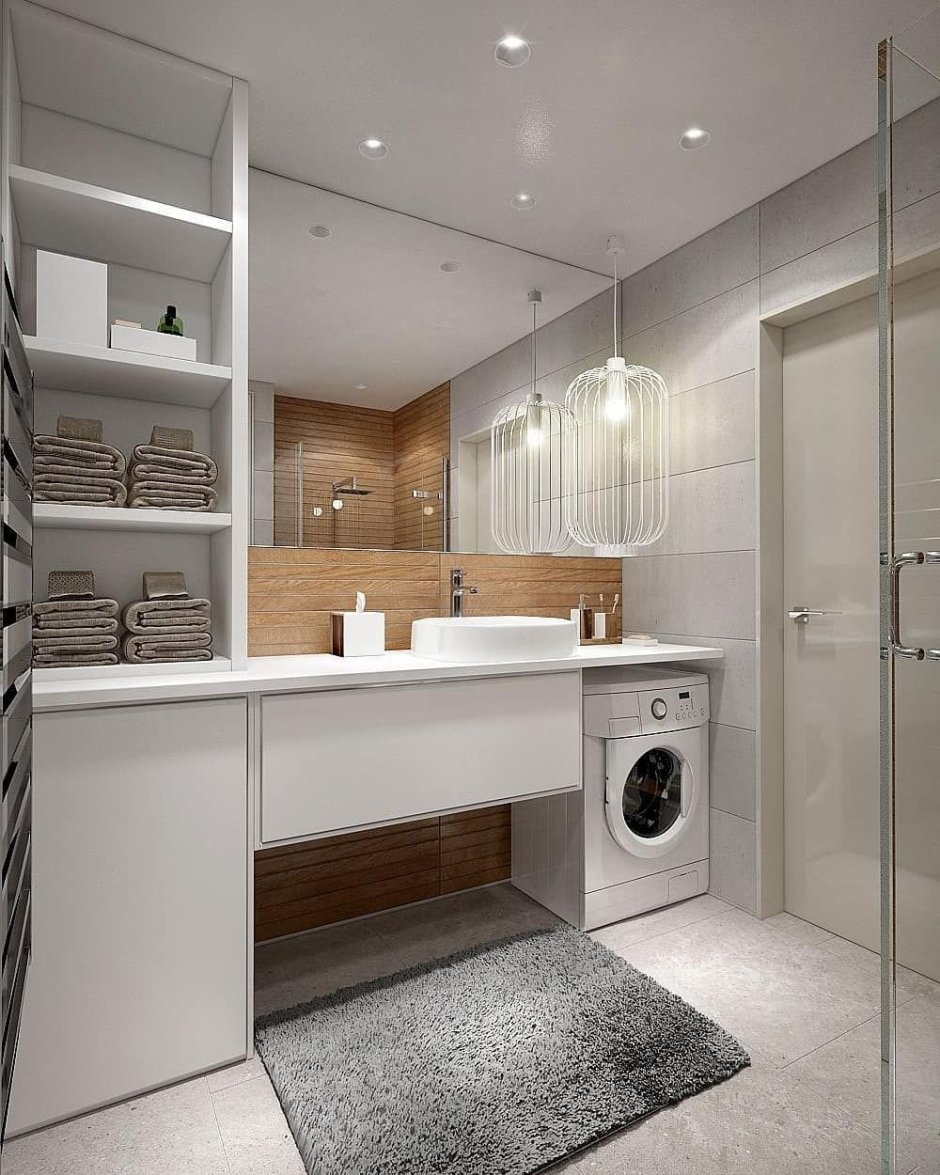 Ванная комната состалещницей