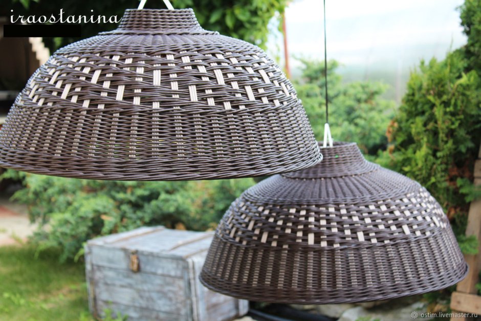 Плетеный абажур из лозы