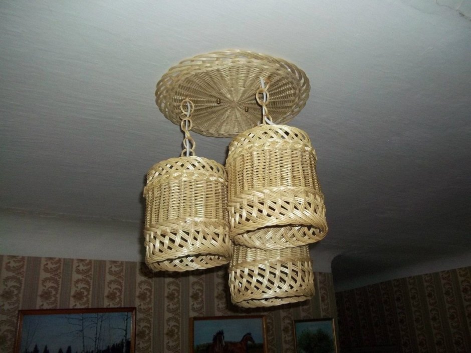 Плетеный абажур икеа