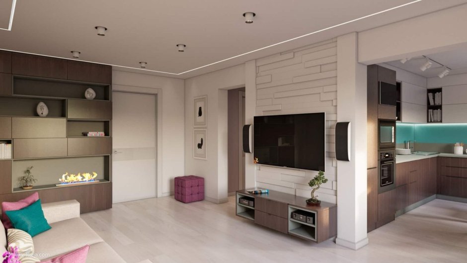 Гостиная-спальня в стиле Модерн в хрущевке