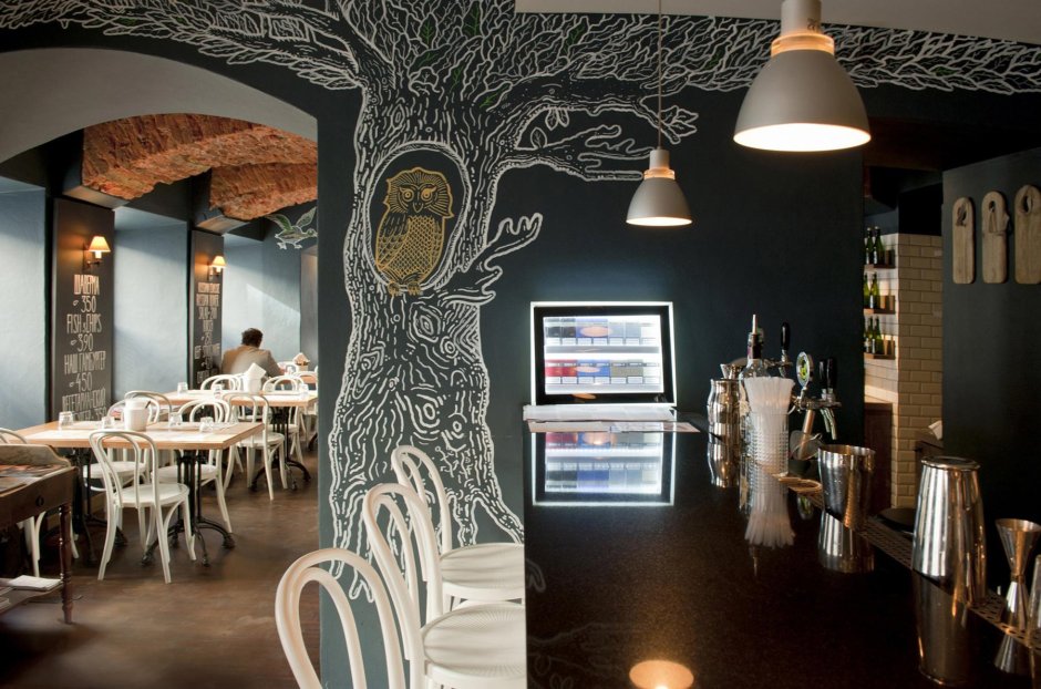 Декор стен в ресторане