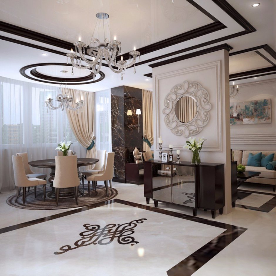 Гостиная ар деко Неоклассика