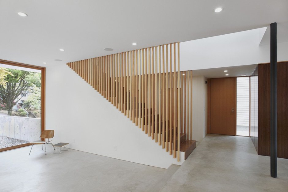 Реечное ограждение лестницы