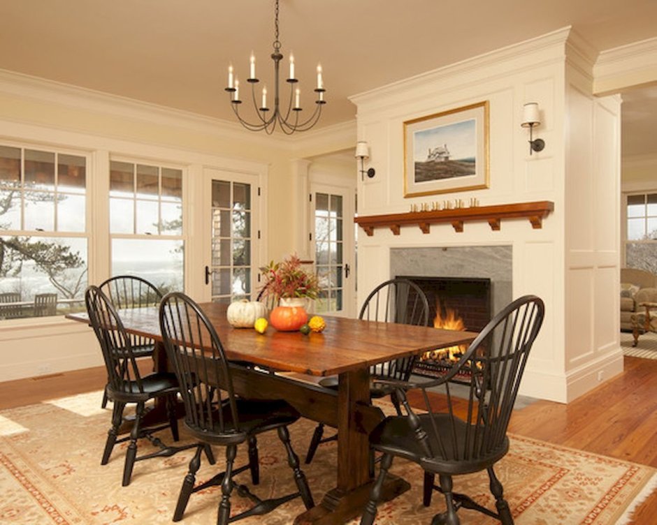 Обеденная кухня в стиле Неоклассика столовая