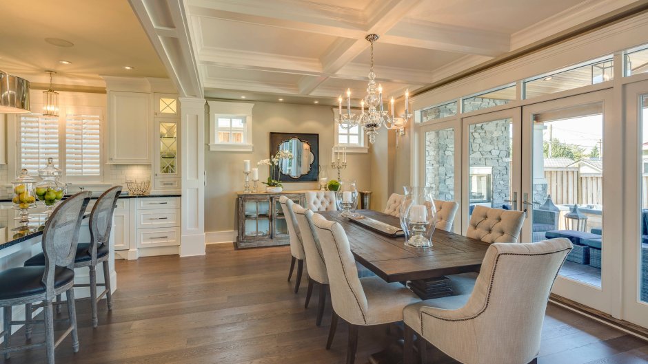 Кухня столовая с островом