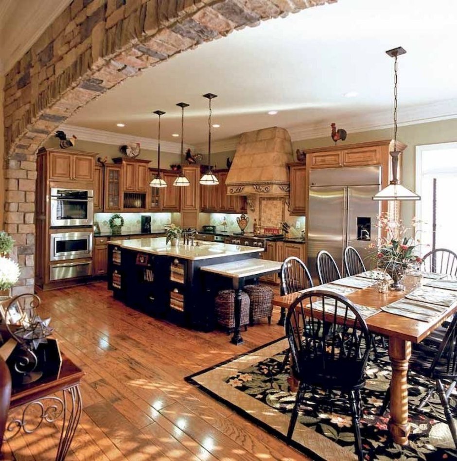 Кухня-столовая в частном доме