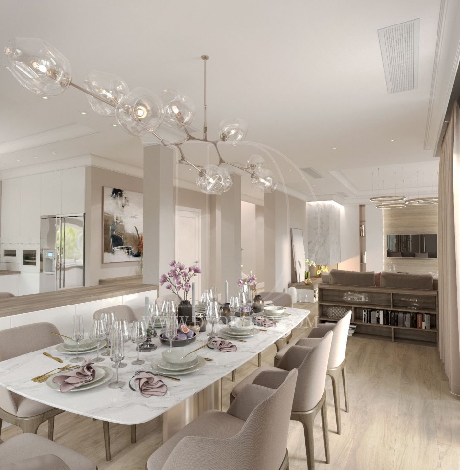 Гостиная с большим столом