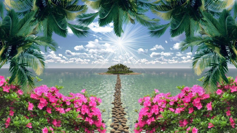 Сад с цветами