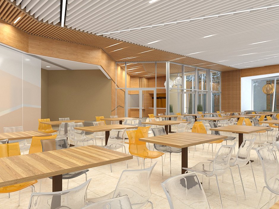 Интерьер школьной столовой