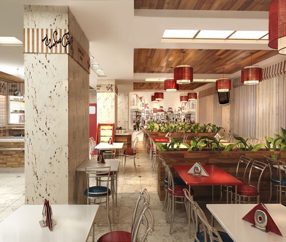 Интерьеры столовых общественного питания