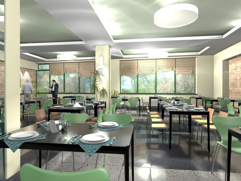 Интерьеры столовых общественного питания