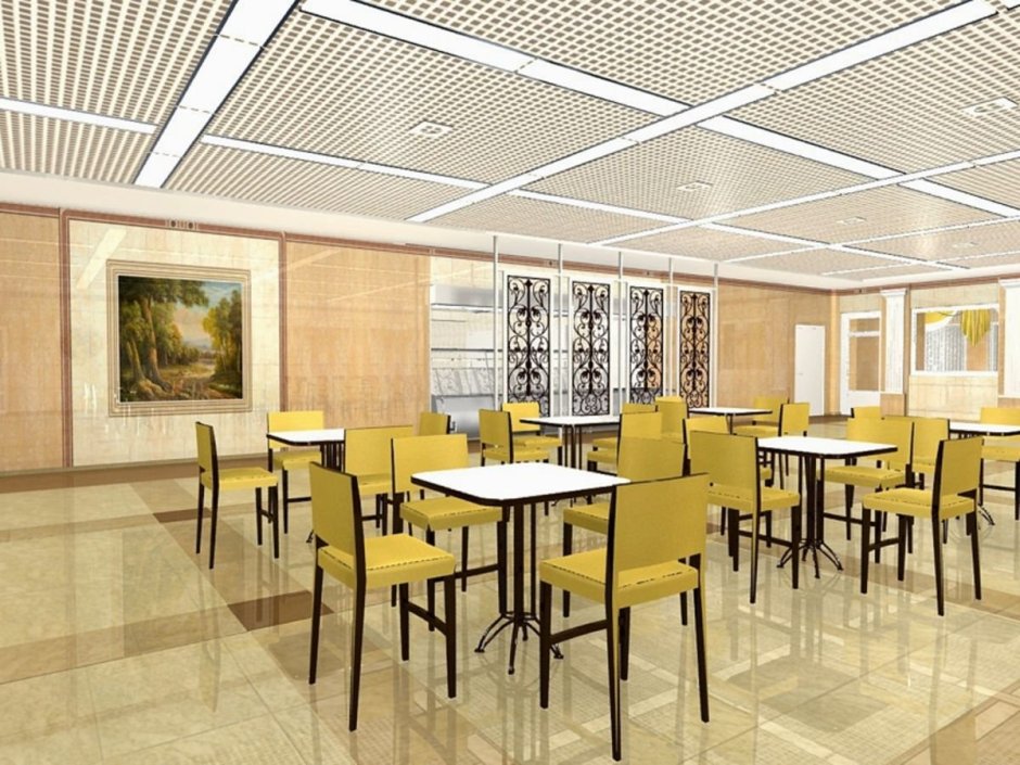 Интерьер школьной столовой
