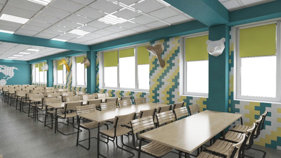 Дизайн школьной столовой