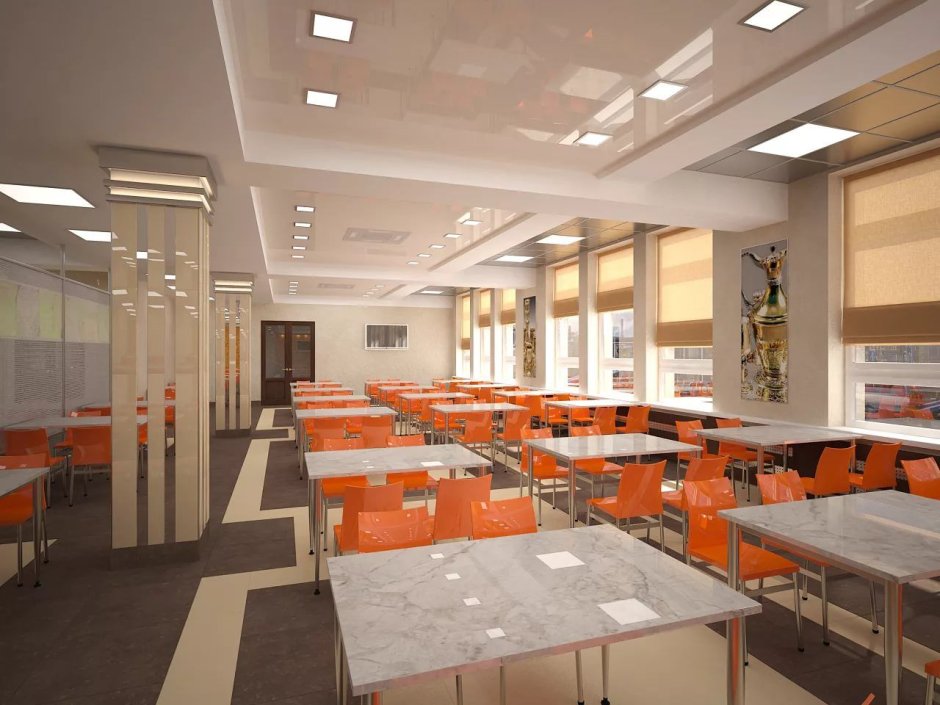 Интерьер школьной столовой