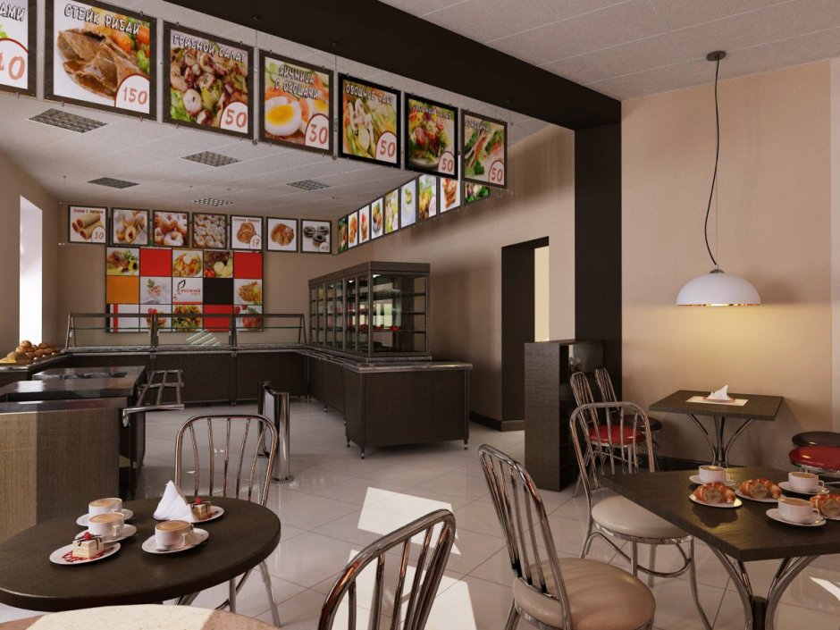 Интерьер столовой общественного питания