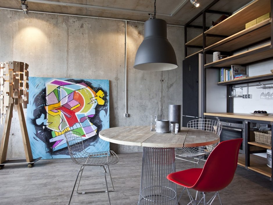 Студия в стиле Индастриал