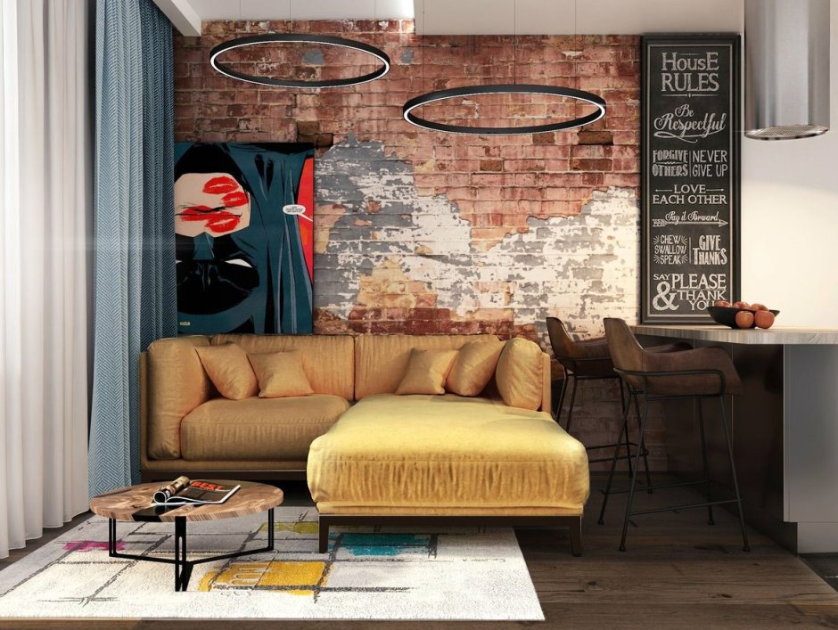 Домашняя атмосфера в лофте