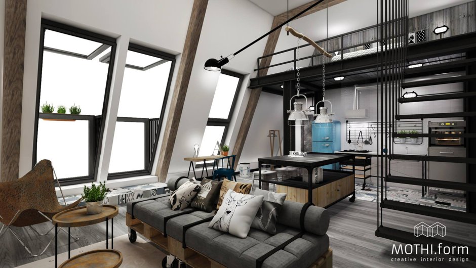 Роспись стен в стиле лофт