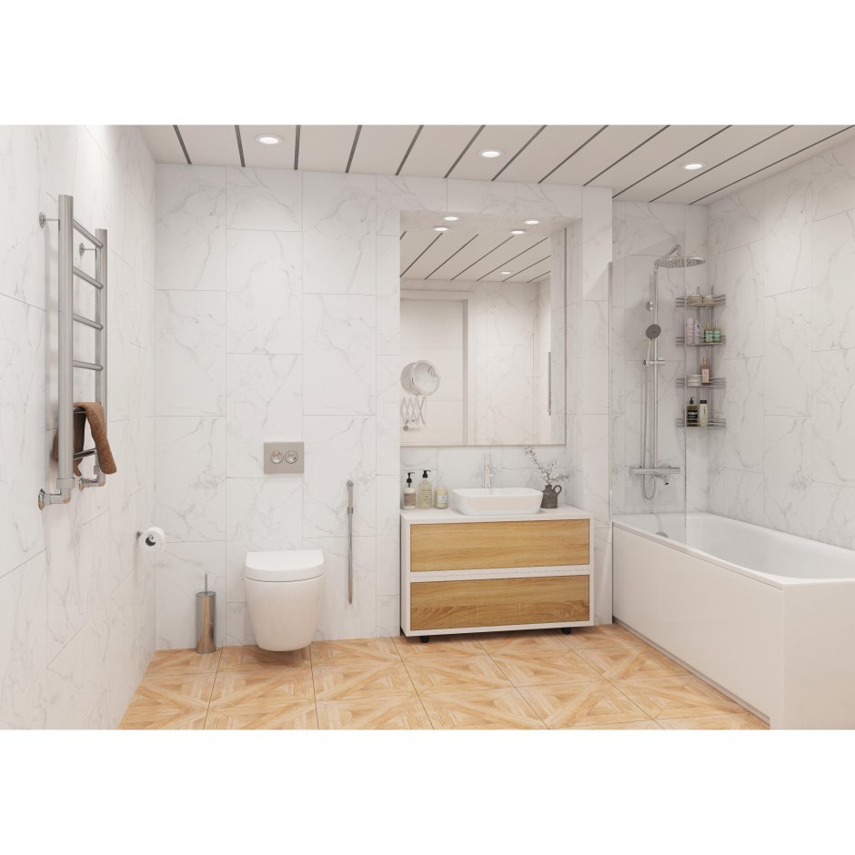 Комплект панелей ПВХ белый кирпич 8 мм 2700х375 мм 2.025 м² 2 шт