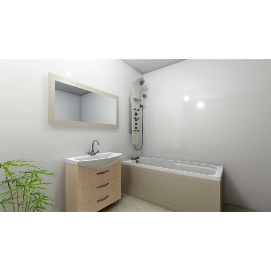 Панель ПВХ белый глянец 10 мм 3000х500 мм 1.5 м