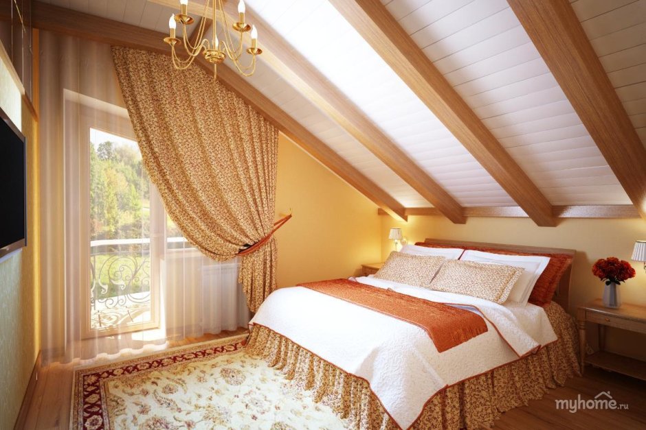 Шторы на мансардном этаже