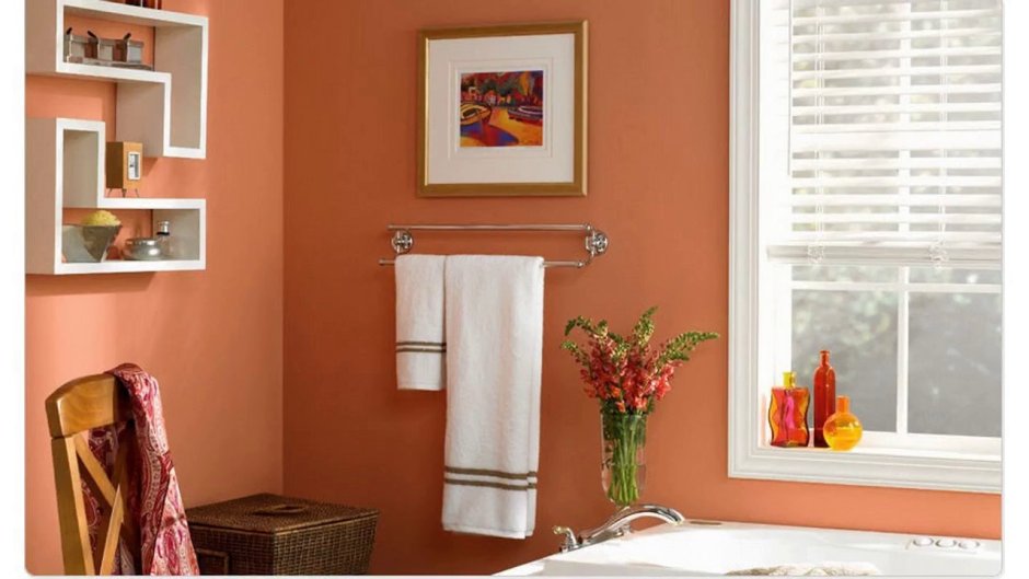Ванная в терракотовых тонах