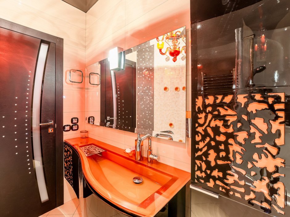 Ванная терракотового цвета