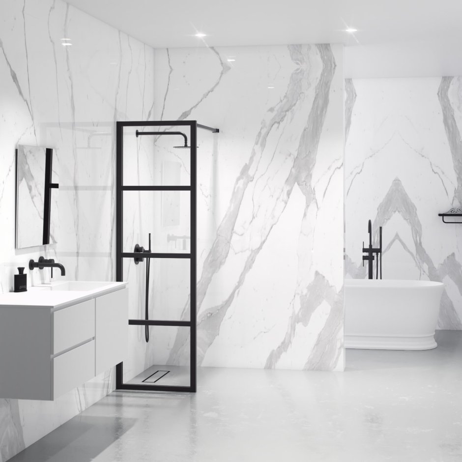 Ванная в стиле лофт под мрамор