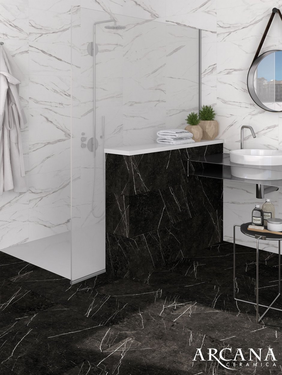 Керамогранит Marbles Cersanit пол черный