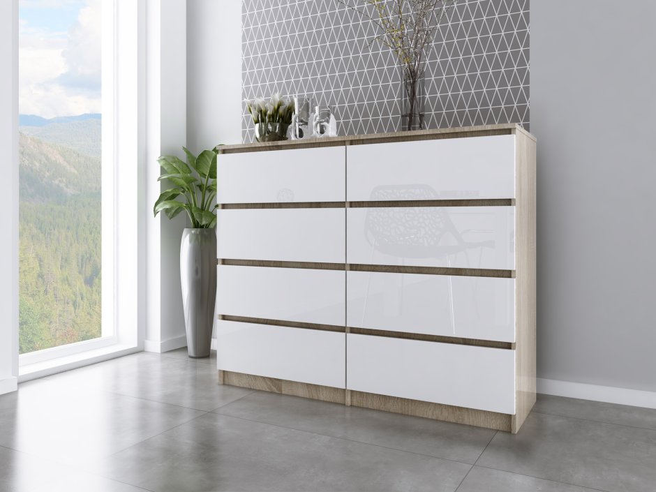 Комоды Вентал белый глянец 120