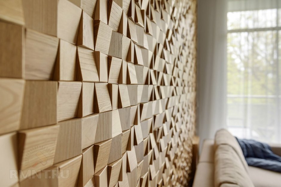 Деревянная мозаика для стен укладка