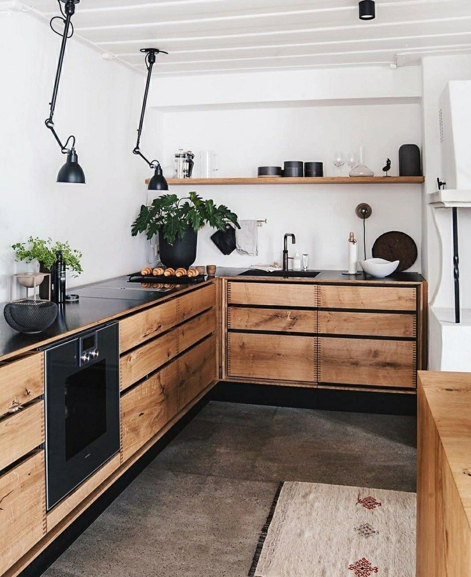 Кухня Сканди с полками