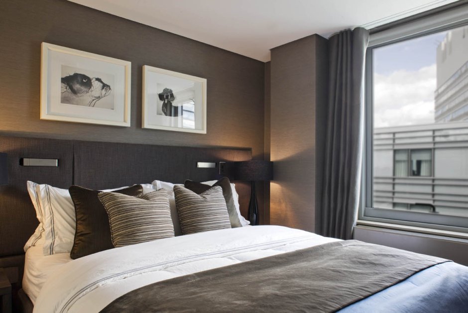 Серая спальня 9 метров