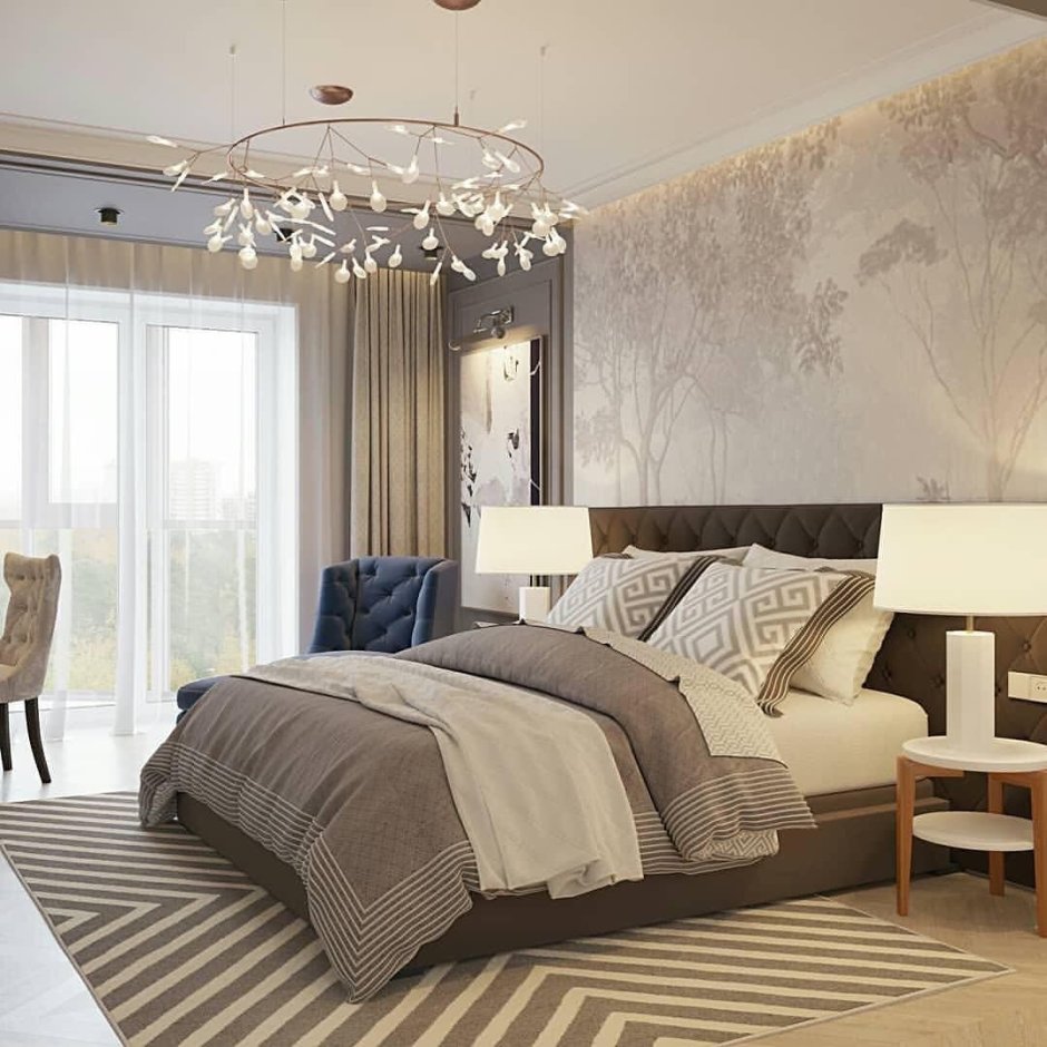 Спальня в бежевых тонах