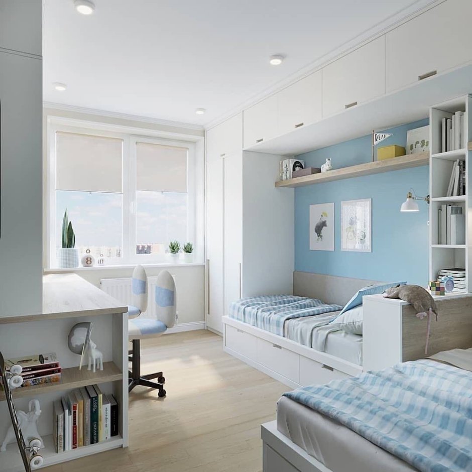 Две кровати в одной комнате дизайн