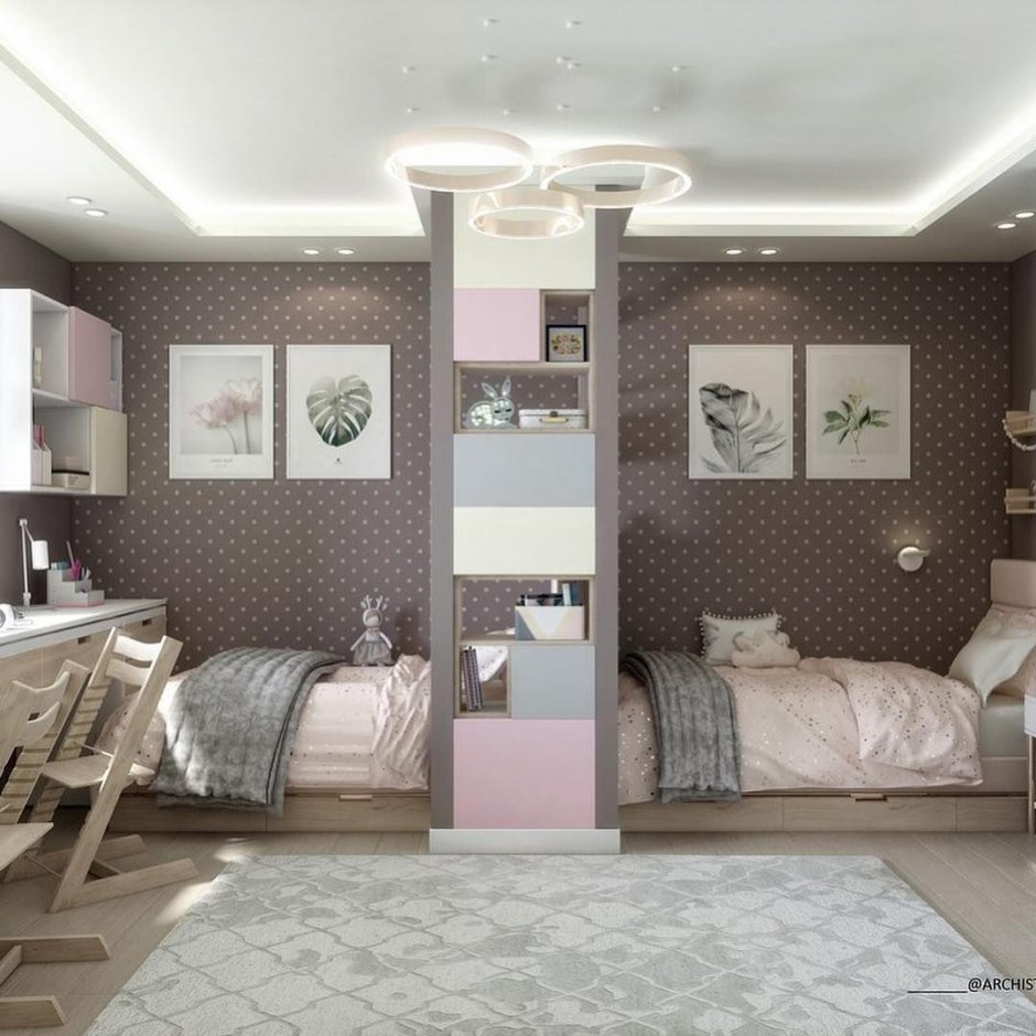 Комната с двумя кроватями для подростков