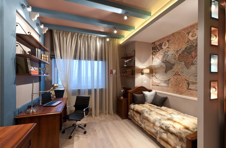 Комната лофт кабинет + спальня 16м2