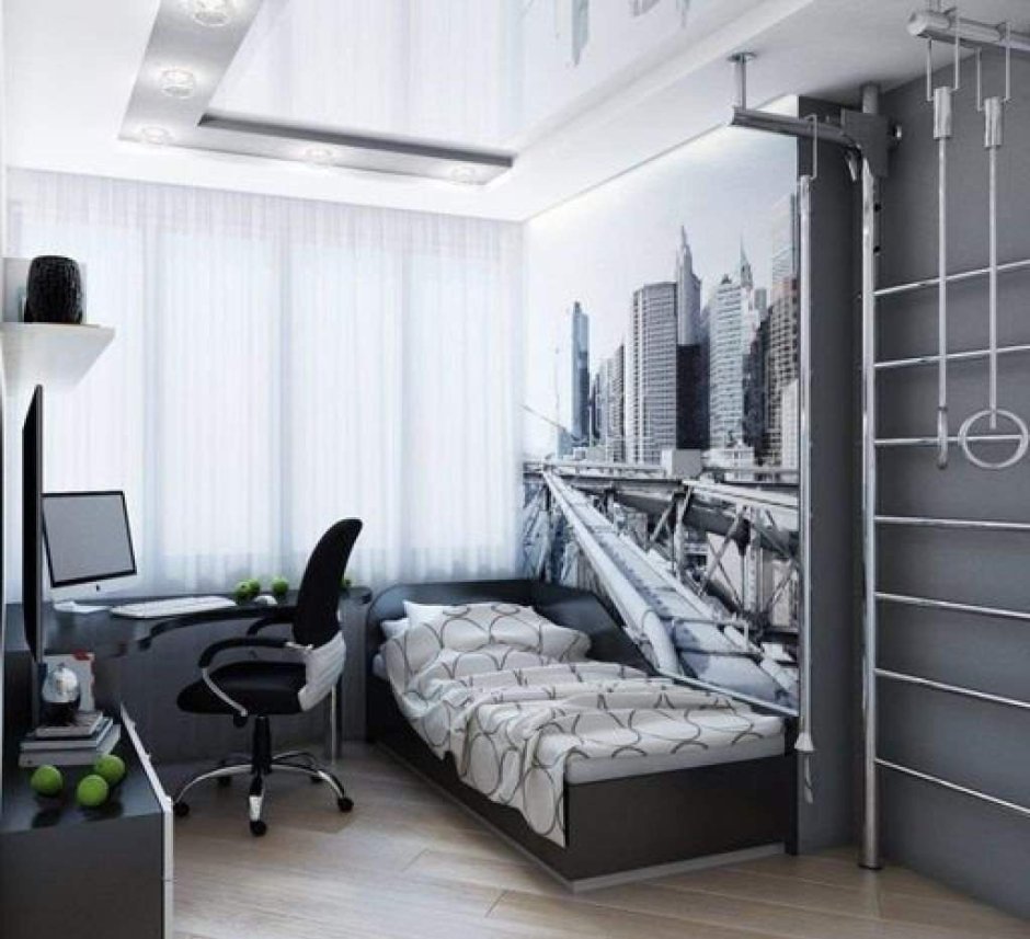 Комната для подростка мальчика 12 кв.м