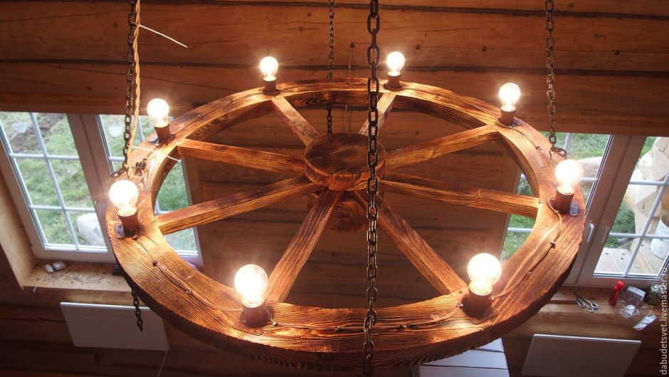 Люстра колесо телеги