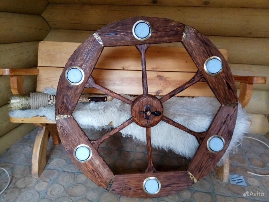 Люстра из колеса от телеги купить на авито