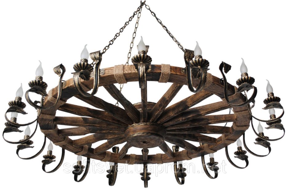 Кованая люстра колесо